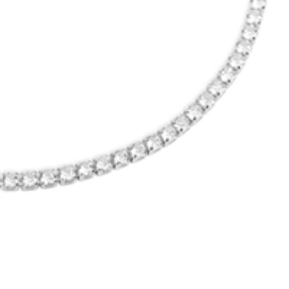 Single Line CZ Choker Necklace & Earring Set - Picture 3 of 4